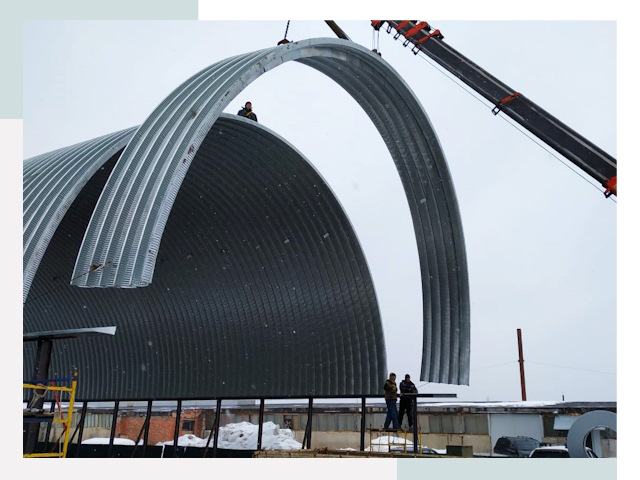 Полукруглые ангары в Назрани