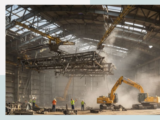 Демонтаж ангаров в Назрани от 616 руб. за м²